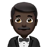 Man In Tuxedo: Dark Skin Tone Emoji 🤵🏿‍♂️ image - Apple style