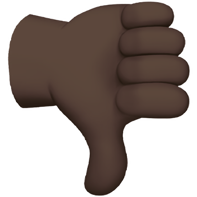 Thumbs Down: Dark Skin Tone