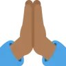 Folded Hands: Medium-Dark Skin Tone Emoji 🙏🏾 image - Twitter / X (Twemoji) style