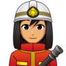 Firefighter: Medium Skin Tone Emoji 🧑🏽‍🚒 image - Emojidex style