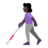 Woman With White Cane: Dark Skin Tone