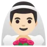 Man With Veil: Light Skin Tone Emoji 👰🏻‍♂️ image - Google Noto Color style