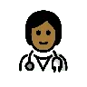 Health Worker: Medium-Dark Skin Tone Emoji 🧑🏾‍⚕️ image - OpenMoji style