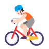 Person Biking: Light Skin Tone Emoji 🚴🏻 image - Microsoft Classic 2D style