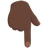 Backhand Index Pointing Down: Dark Skin Tone