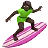 Woman Surfing: Dark Skin Tone