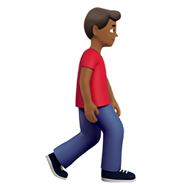 Man Walking Facing Right: Medium-Dark Skin Tone