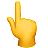 Weiß nach oben zeigender Rückhandindex