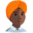 Person Wearing Turban: Dark Skin Tone