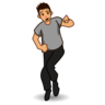 Man Dancing: Medium Skin Tone Emoji 🕺🏽 image - Emojidex style