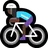 Woman Biking: Dark Skin Tone