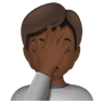 Person Facepalming: Medium-Dark Skin Tone Emoji 🤦🏾 image - Huawei Harmony OS style