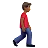 Man Walking Facing Right: Medium-Dark Skin Tone