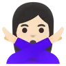 Woman Gesturing No: Light Skin Tone Emoji 🙅🏻‍♀️ image - Google Noto Color style