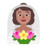 Woman With Veil: Medium Skin Tone Emoji 👰🏽‍♀️ image - Microsoft Classic 2D style