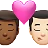 Kiss: Man, Man, Medium-Dark Skin Tone, Light Skin Tone