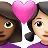 Couple With Heart: Woman, Woman, Medium-Dark Skin Tone, Light Skin Tone