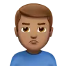 Man Pouting: Medium Skin Tone Emoji 🙎🏽‍♂️ image - Apple style
