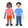 Woman And Man Holding Hands: Medium-Dark Skin Tone, Light Skin Tone Emoji 👩🏾‍🤝‍👨🏻 image - Tossface style