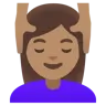 Woman Getting Massage: Medium Skin Tone Emoji 💆🏽‍♀️ image - Google Noto Color style