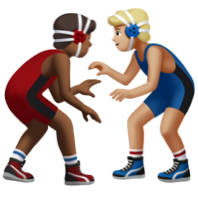 Men Wrestling: Medium-Dark Skin Tone, Medium-Light Skin Tone