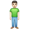 Man Standing: Light Skin Tone Emoji 🧍🏻‍♂️ image - WhatsApp style
