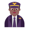Man Pilot: Medium-Dark Skin Tone Emoji 👨🏾‍✈️ image - Microsoft Classic 2D style