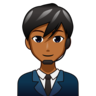 Man Office Worker: Medium-Dark Skin Tone Emoji 👨🏾‍💼 image - Emojidex style