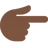 Backhand Index Pointing Right: Dark Skin Tone