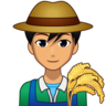 Man Farmer: Medium Skin Tone Emoji 👨🏽‍🌾 image - Emojidex style