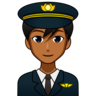 Man Pilot: Medium-Dark Skin Tone Emoji 👨🏾‍✈️ image - Emojidex style
