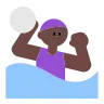 Woman Playing Water Polo: Dark Skin Tone Emoji 🤽🏿‍♀️ image - Tossface style
