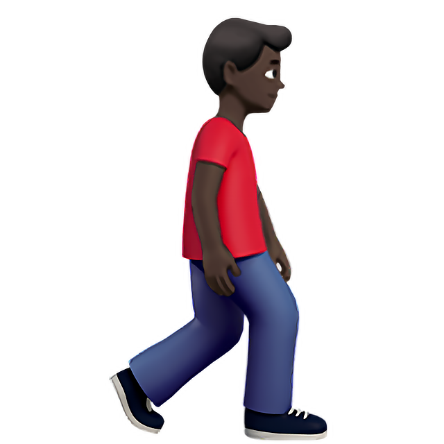 Man Walking Facing Right: Dark Skin Tone