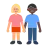 Woman And Man Holding Hands: Medium-Light Skin Tone, Dark Skin Tone