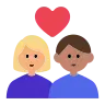 Couple With Heart: Woman, Man, Medium-Light Skin Tone, Medium Skin Tone Emoji 👩🏼‍❤️‍👨🏽 image - Tossface style