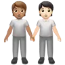People Holding Hands: Medium Skin Tone, Light Skin Tone Emoji 🧑🏽‍🤝‍🧑🏻 image - Apple style