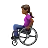 Woman In Manual Wheelchair: Medium-Dark Skin Tone