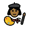 Woman Artist: Medium-Dark Skin Tone Emoji 👩🏾‍🎨 image - OpenMoji style