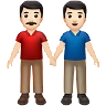 Men Holding Hands: Medium-Dark Skin Tone, Medium-Light Skin Tone Emoji 👨🏾‍🤝‍👨🏼 image - Apple style