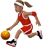 Woman Bouncing Ball: Medium Skin Tone Emoji ⛹🏽‍♀️ image - Apple style