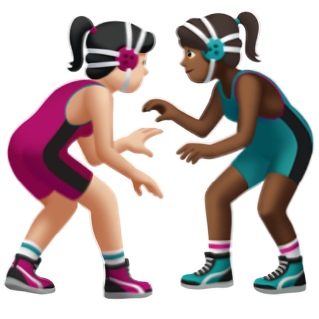 Women Wrestling: Light Skin Tone, Medium-Dark Skin Tone