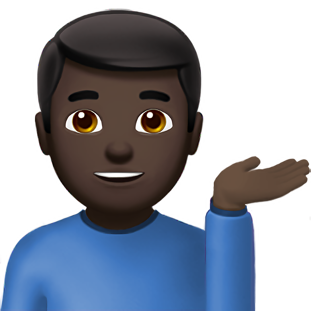 Man Tipping Hand: Dark Skin Tone