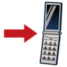 Emoji Mobiltelefon jobbra mutató nyíllal a bal oldalon 📲 image - Emojidex style