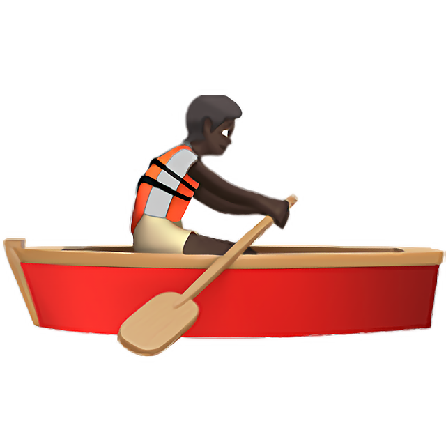 Person Rowing Boat: Dark Skin Tone
