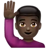 Man Raising Hand: Dark Skin Tone Emoji 🙋🏿‍♂️ image - WhatsApp style
