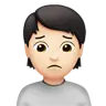 Person Frowning: Light Skin Tone Emoji 🙍🏻 image - Apple style