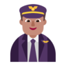 Man Pilot: Medium Skin Tone Emoji 👨🏽‍✈️ image - Microsoft Classic 2D style