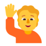 Personne heureuse une main en l’air Emoji 🙋 image - Microsoft Classic 2D style