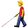 Man With White Cane Emoji 👨‍🦯 image - Apple style
