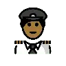 Man Pilot: Medium-Dark Skin Tone Emoji 👨🏾‍✈️ image - OpenMoji style